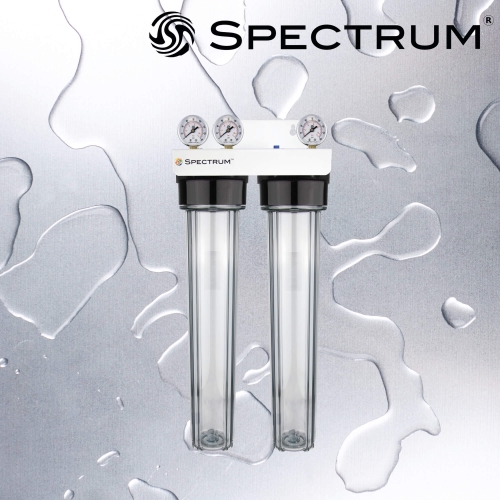 Spectrum - Double transparent filter housing 20" - 3/4" 
