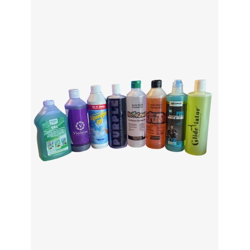 Assortment of glass wax soaps